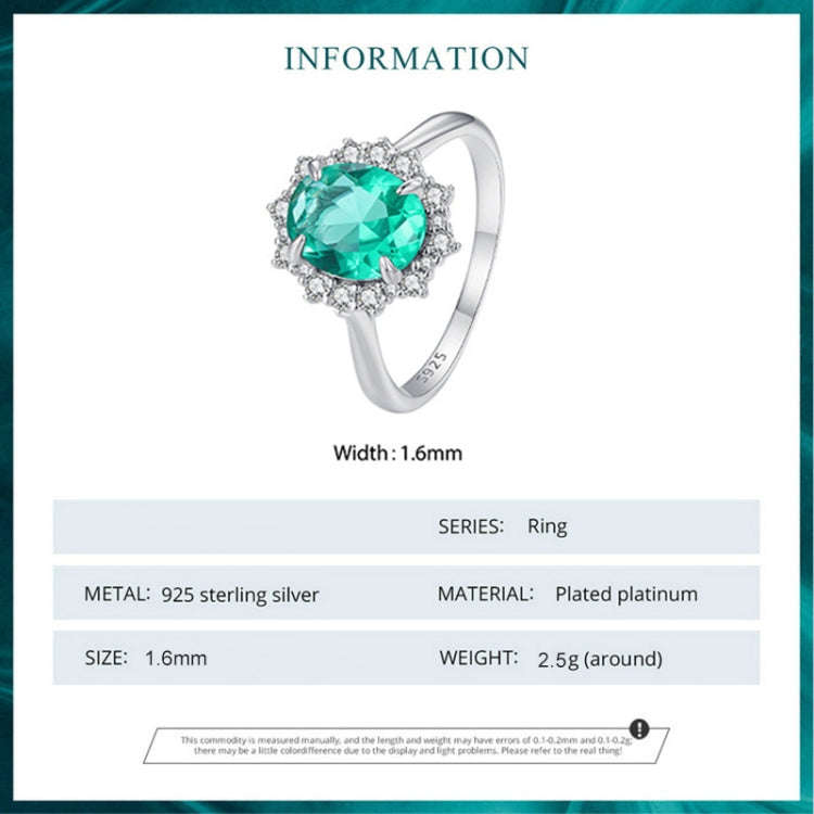 BSR448-6 S925 Sterling Silver  Large Main Stone Ring Hand Decoration