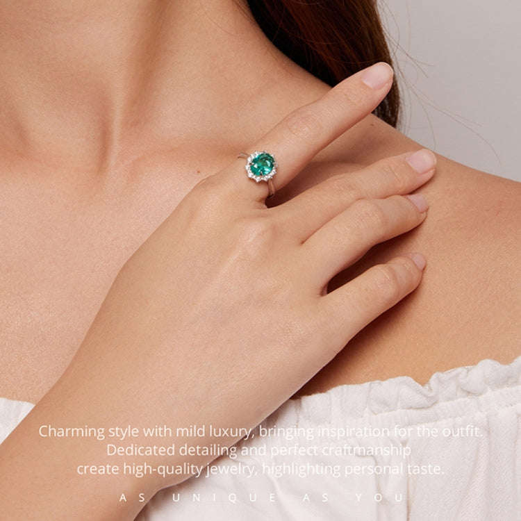 BSR448-6 S925 Sterling Silver  Large Main Stone Ring Hand Decoration