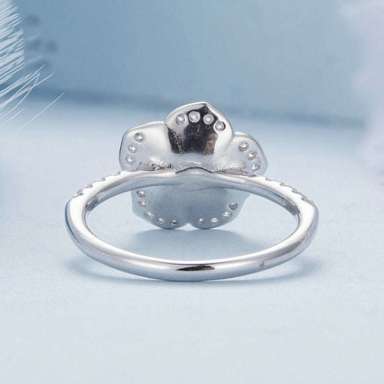 BSR449-6 S925 Sterling Silver  Zircon Rose Ring Hand Decoration