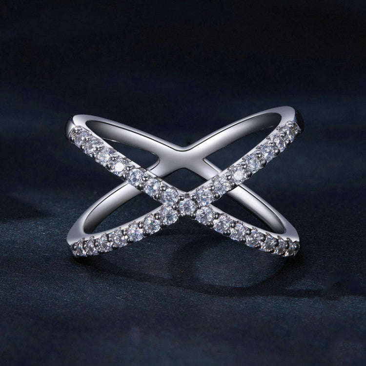 MSR036-6 S925 Sterling Silver  Dual Layer Moissanite Ring Hand Decoration