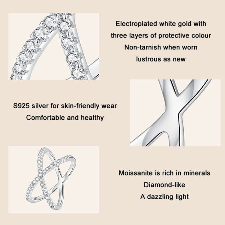 MSR036-6 S925 Sterling Silver  Dual Layer Moissanite Ring Hand Decoration