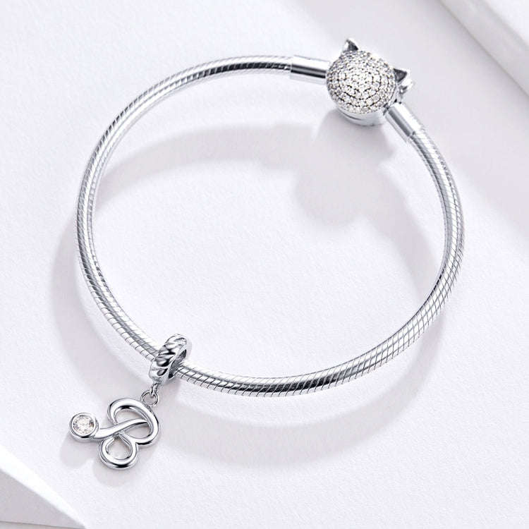 S925 Sterling Silver 26 English Letter Pendant DIY Bracelet Necklace Accessories, Style:S
