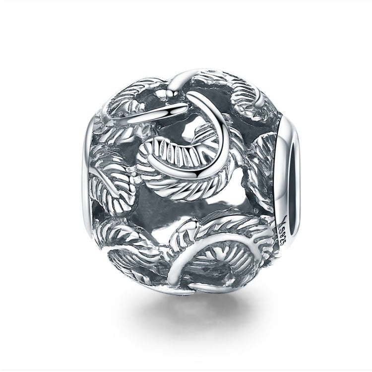S925 Sterling Silver Retro Wing Star Diamond Beads