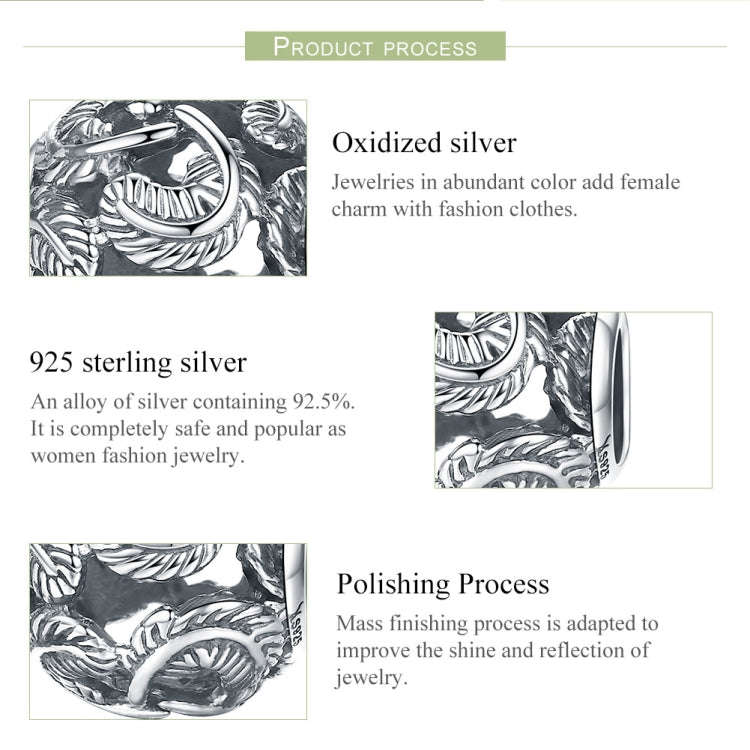 S925 Sterling Silver Retro Wing Star Diamond Beads