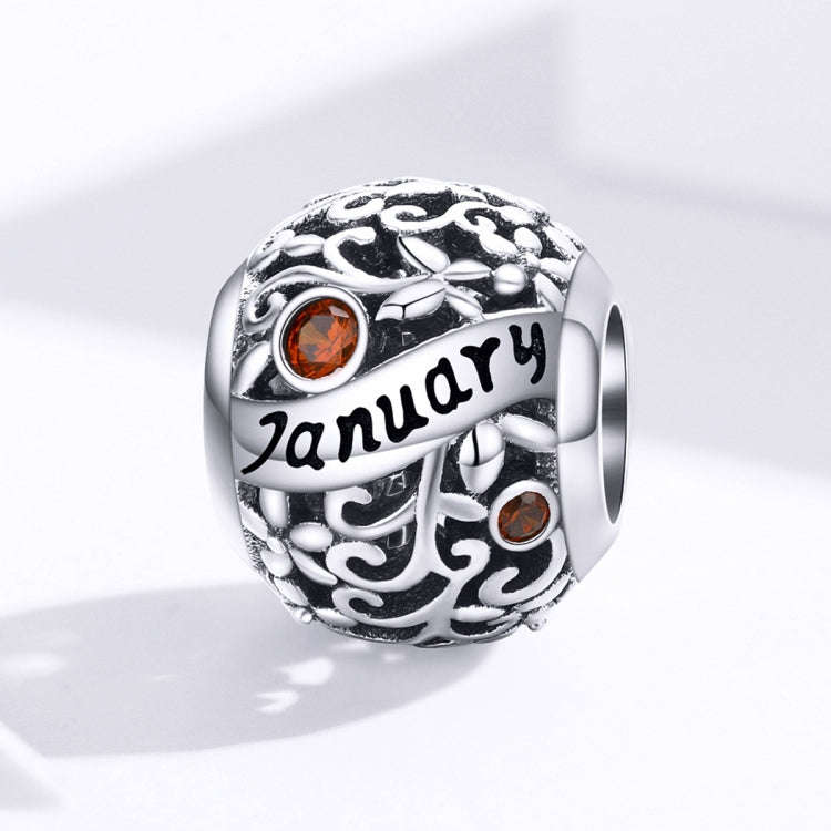 S925 Sterling Silver 12 Birthstone DIY Bracelet Necklace Accessories, Style:January