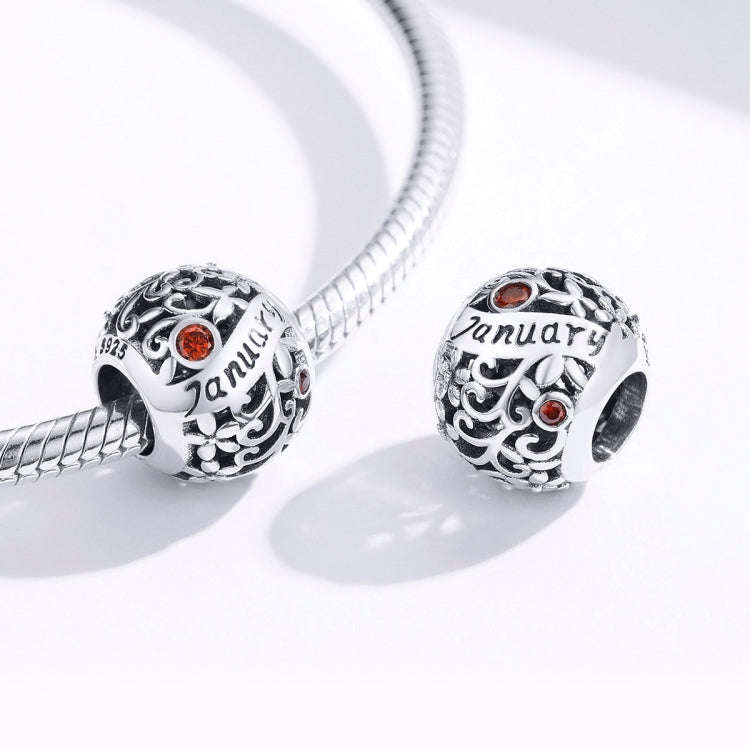 S925 Sterling Silver 12 Birthstone DIY Bracelet Necklace Accessories, Style:January