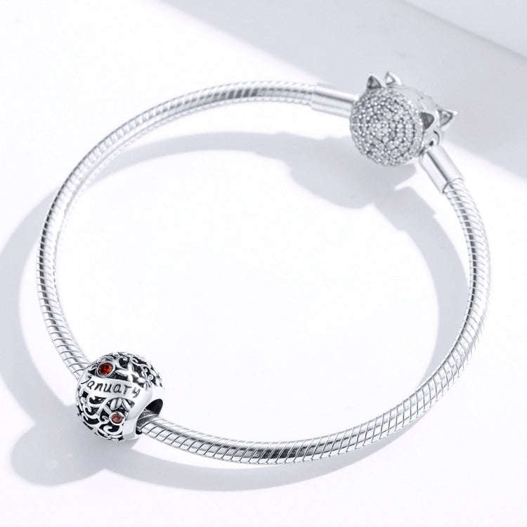 S925 Sterling Silver 12 Birthstone DIY Bracelet Necklace Accessories, Style:January