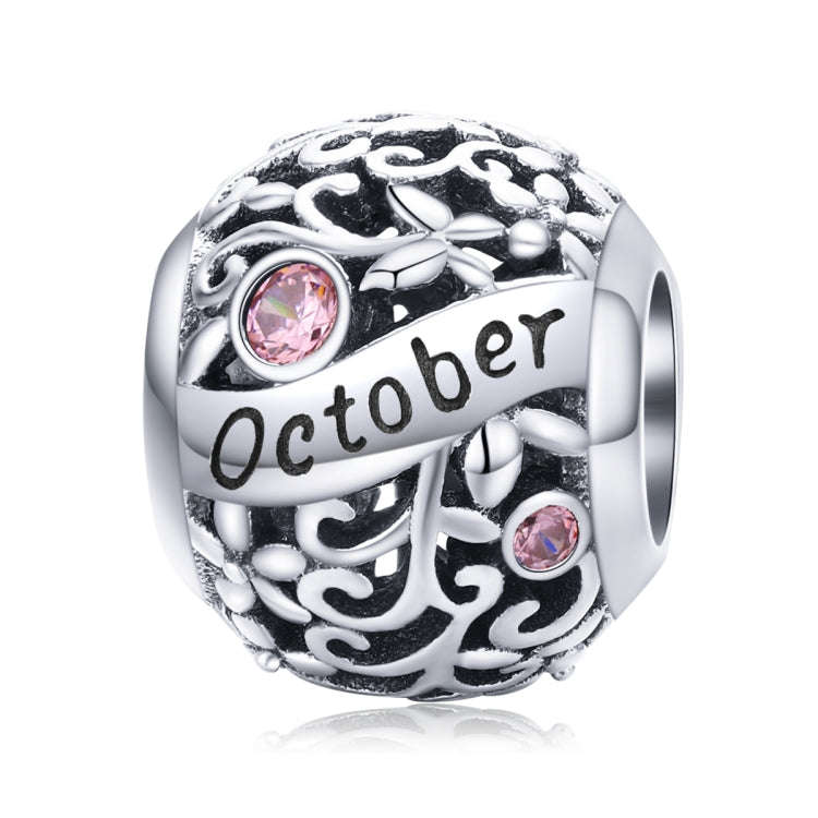 S925 Sterling Silver 12 Birthstone DIY Bracelet Necklace Accessories, Style:October