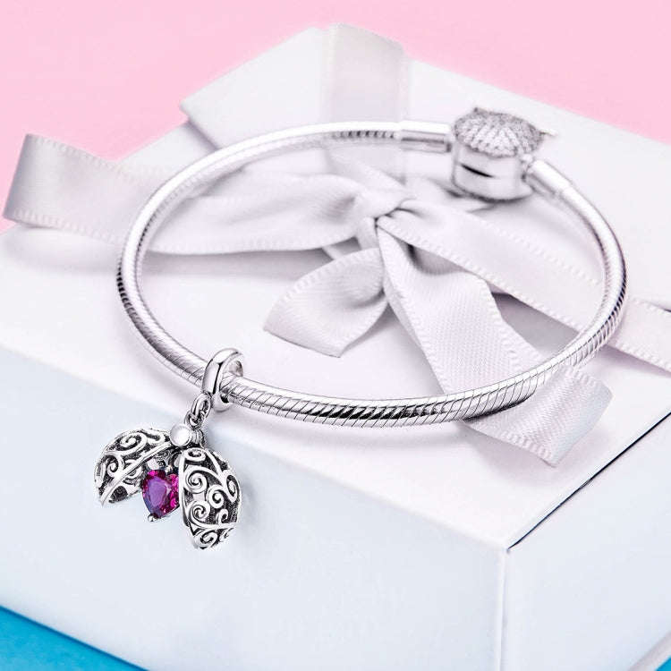S925 Sterling Silver Pendant Round Pendant with Secret Fruit Pattern Opened with Heart-shaped Zir...