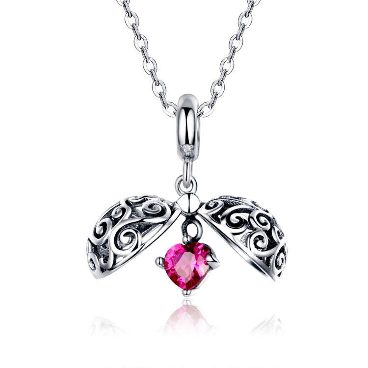 S925 Sterling Silver Pendant Round Pendant with Secret Fruit Pattern Opened with Heart-shaped Zir...
