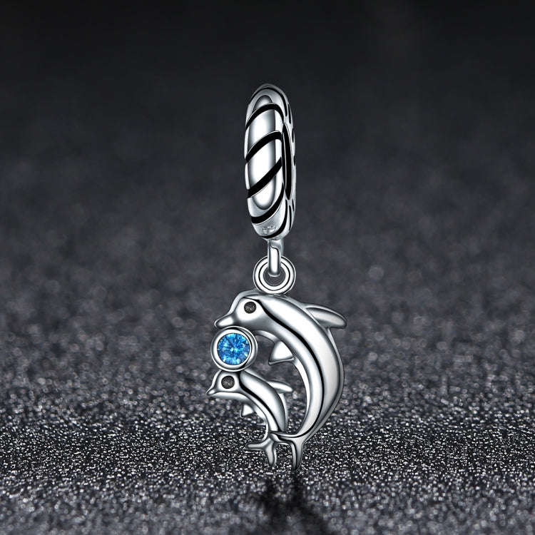 S925 Sterling Silver Pendant Dolphin Beads DIY Bracelet Necklace Accessories