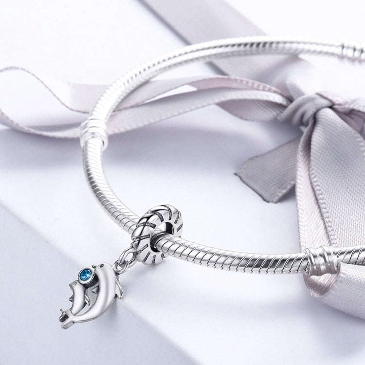 S925 Sterling Silver Pendant Dolphin Beads DIY Bracelet Necklace Accessories