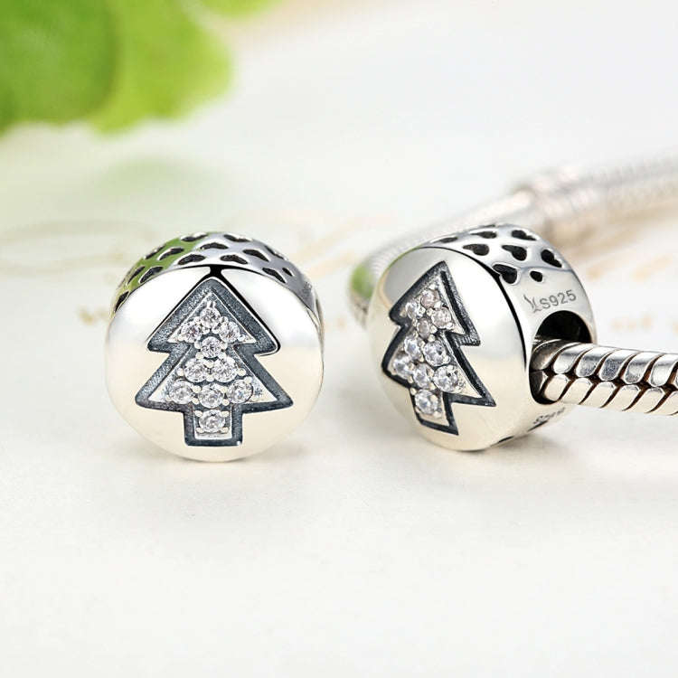 S925 Sterling Silver Pendant Christmas Tree Beads DIY Bracelet Necklace Accessories