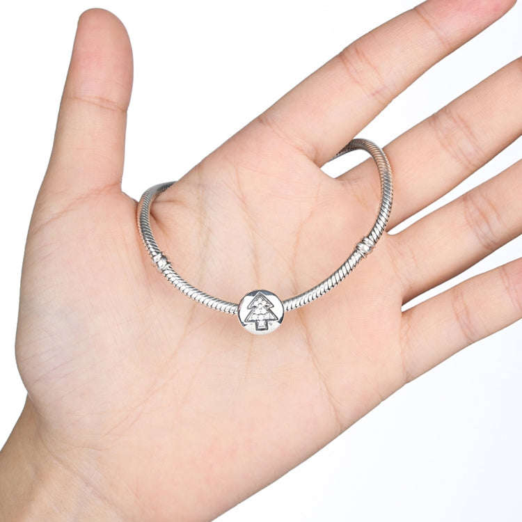S925 Sterling Silver Pendant Christmas Tree Beads DIY Bracelet Necklace Accessories