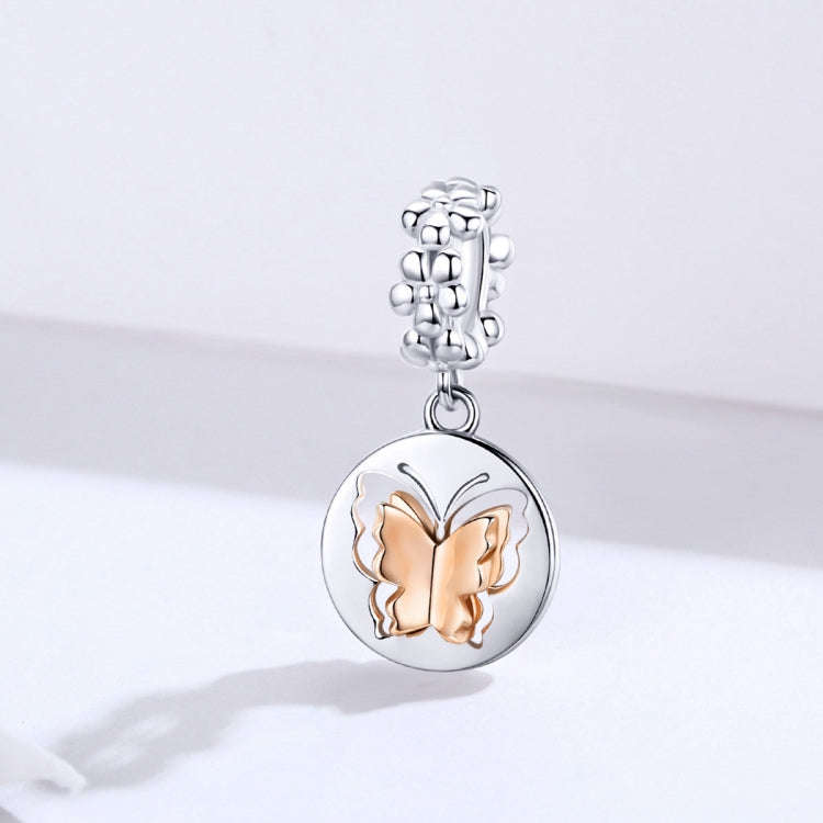 S925 Sterling Silver Gold Butterfly Pendant DIY Bracelet Necklace Accessories