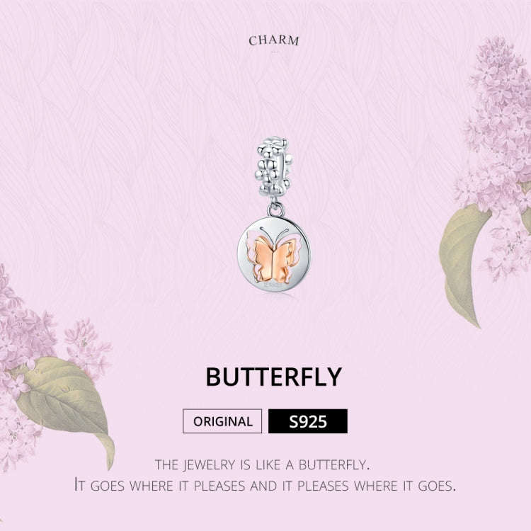 S925 Sterling Silver Gold Butterfly Pendant DIY Bracelet Necklace Accessories
