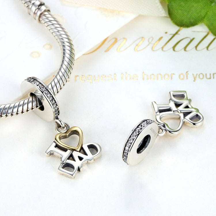 S925 Sterling Silver Heart I Love My Dad Pendant Accessories
