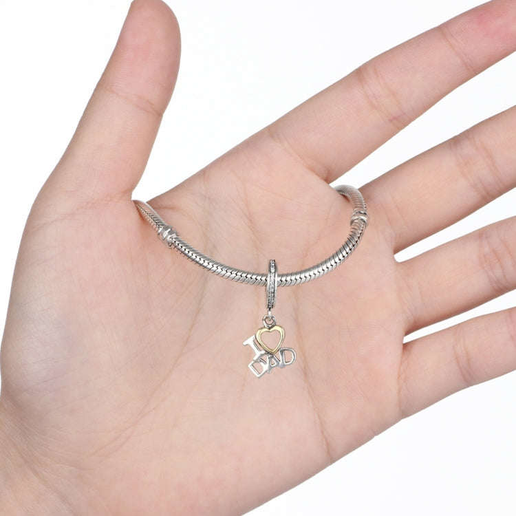 S925 Sterling Silver Heart I Love My Dad Pendant Accessories