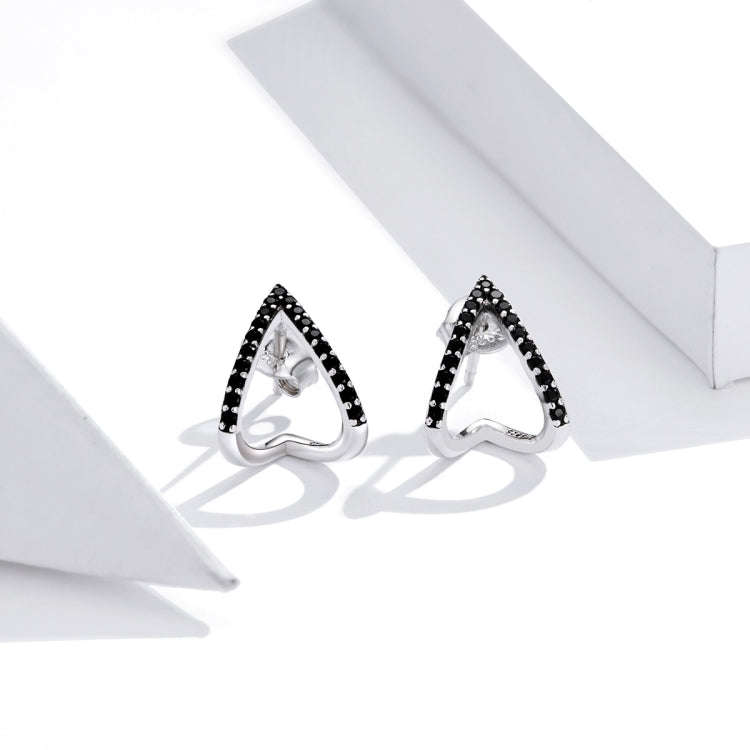 S925 Sterling Silver Simple Geometric Diamond Earrings