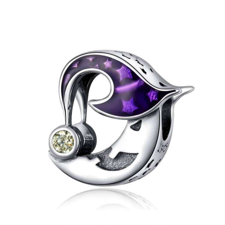S925 Sterling Silver Halloween  Moon Beads DIY Bracelet Necklace Accessories