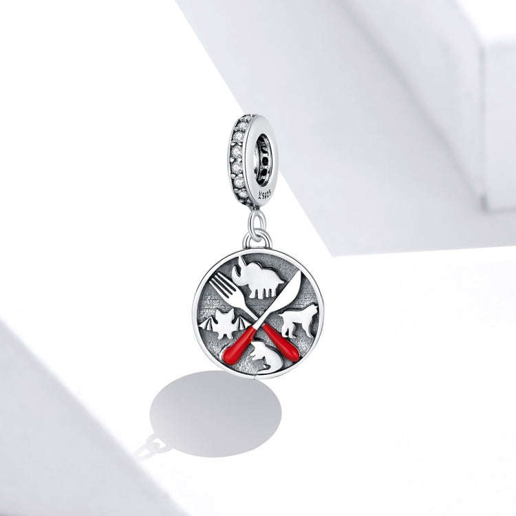 S925 Sterling Silver Refuse to Eat Wild Animals Pendant DIY Bracelet Necklace Accessories