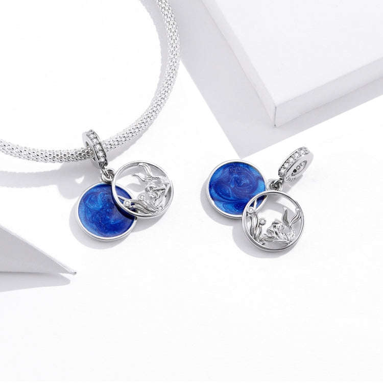 S925 Sterling Silver Fantasy Ocean Mermaid Pendant DIY Bracelet Necklace Accessories