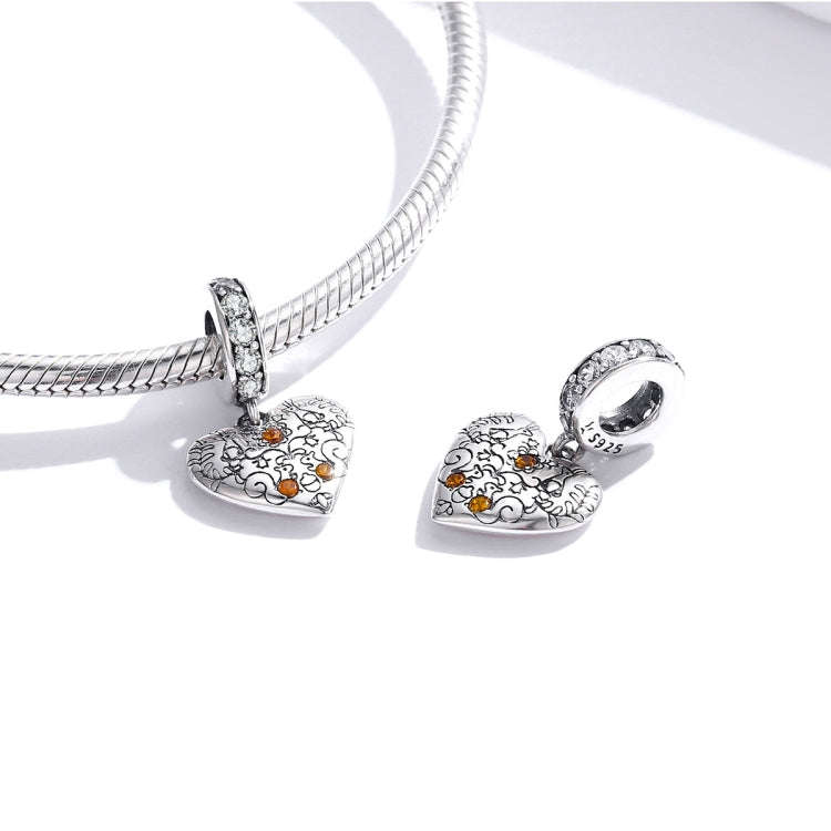 S925 Sterling Silver Vine Pine Cone Heart Shaped Squirrel Pendant DIY Bracelet Necklace Accessories