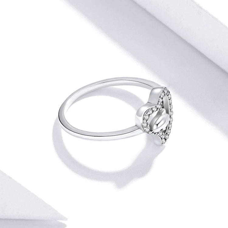 S925 Sterling Silver Dolphin Genie Women Open Ring Jewelry, Size:6