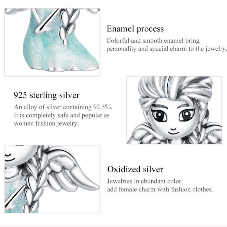 S925 Sterling Silver Snowflake Elf Girl Beads DIY Bracelet Necklace Accessories