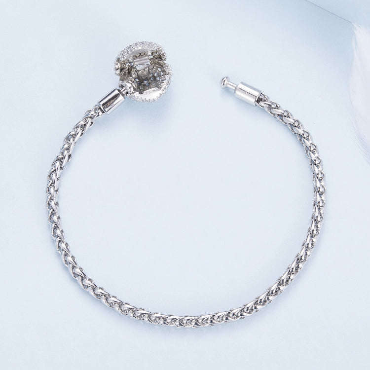 BSB133-19 Sterling Silver S925  Zircon Heart Sparkling Bracelet