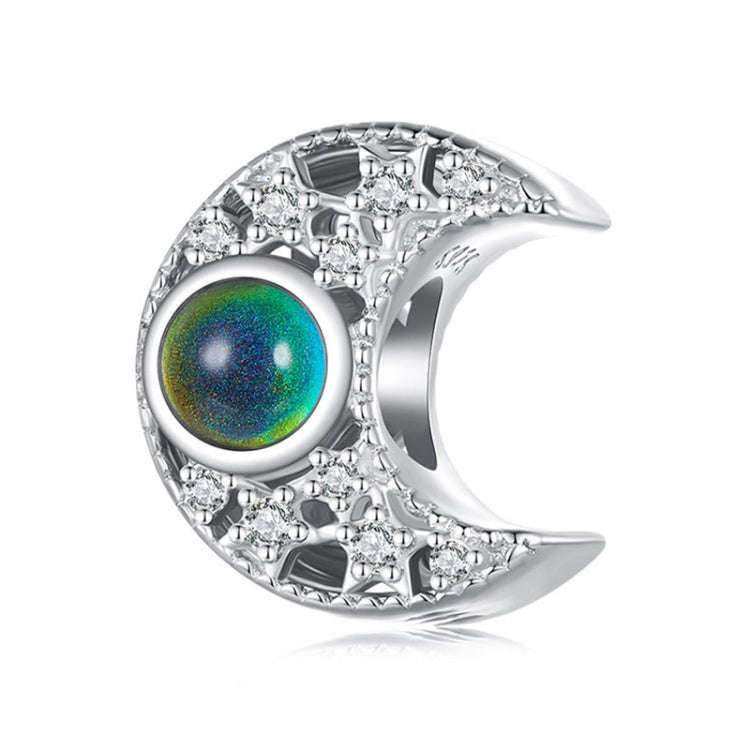 BSC902 Sterling Silver S925 Temperature Sensitive Discoloration DIY Moon Bead Bracelet Accessories