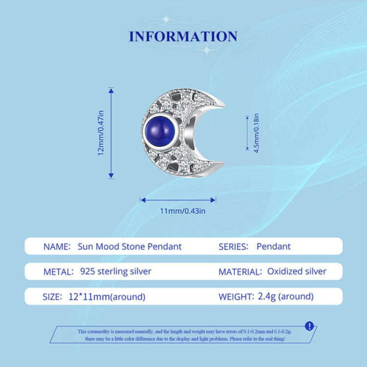 BSC902 Sterling Silver S925 Temperature Sensitive Discoloration DIY Moon Bead Bracelet Accessories