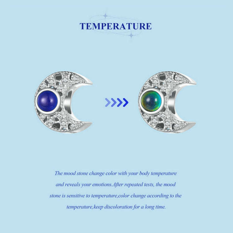 BSC902 Sterling Silver S925 Temperature Sensitive Discoloration DIY Moon Bead Bracelet Accessories