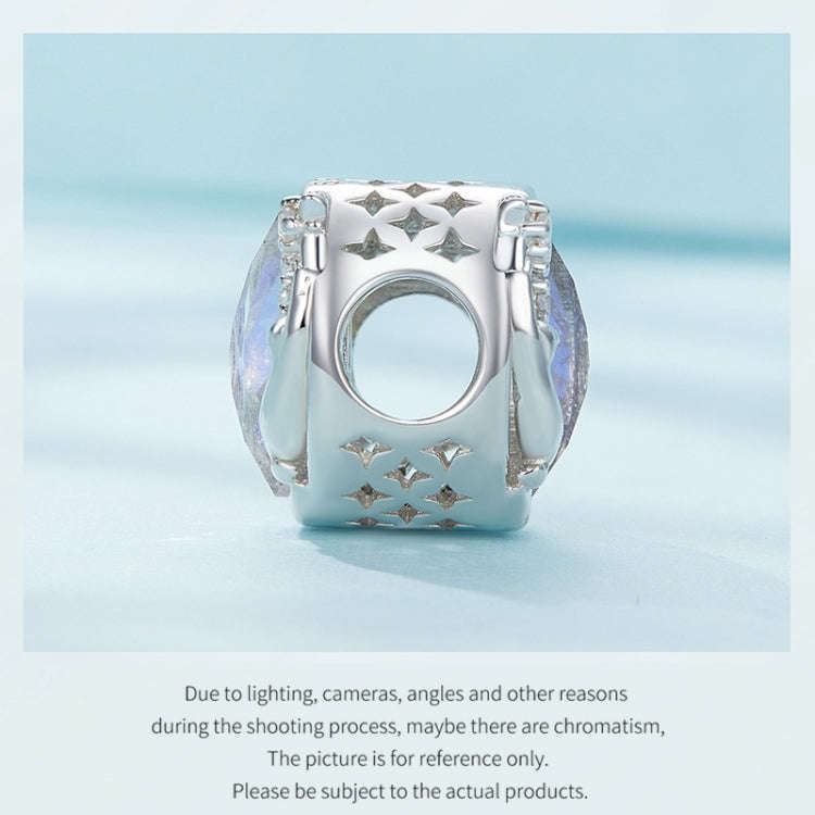 SCC2538 S925 Sterling Silver Necklace Pendant Accessories Cute Cat Moon DIY Bracelet Beads