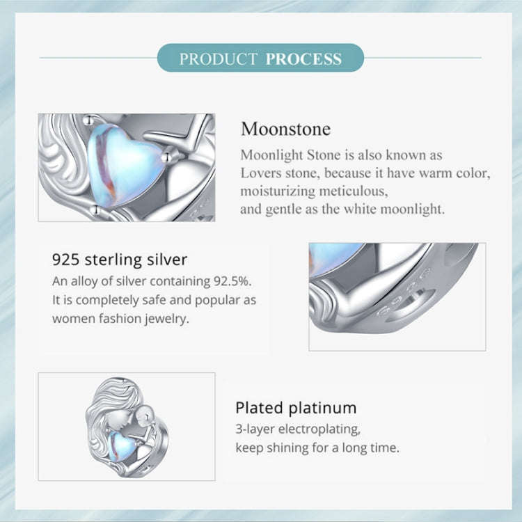 SCC2539 S925 Sterling Silver Necklace Pendant Accessories Heart Shape Parent-child Mother Love DI...