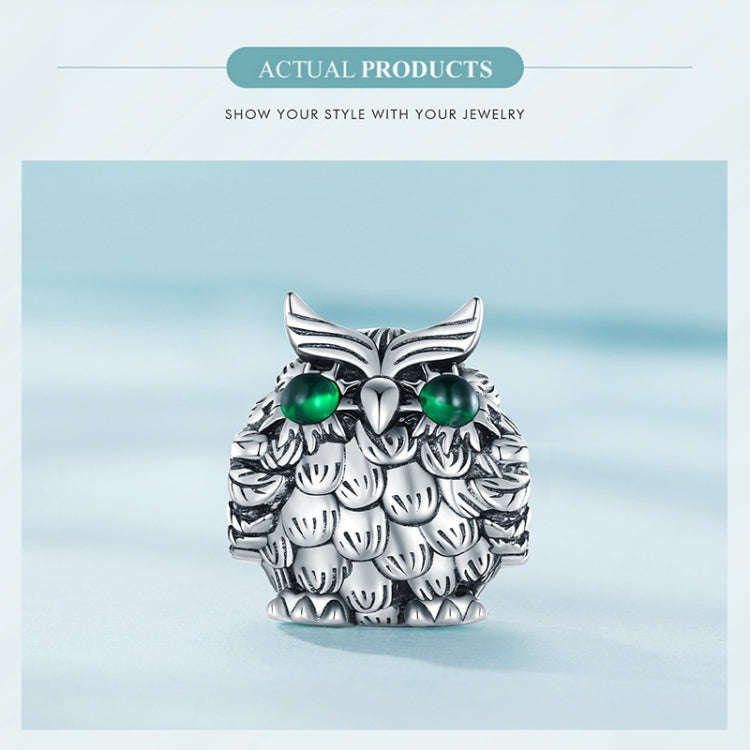 SCC2542 S925 Sterling Silver Necklace Pendant Accessories Exquisite Owl DIY Bracelet Beads