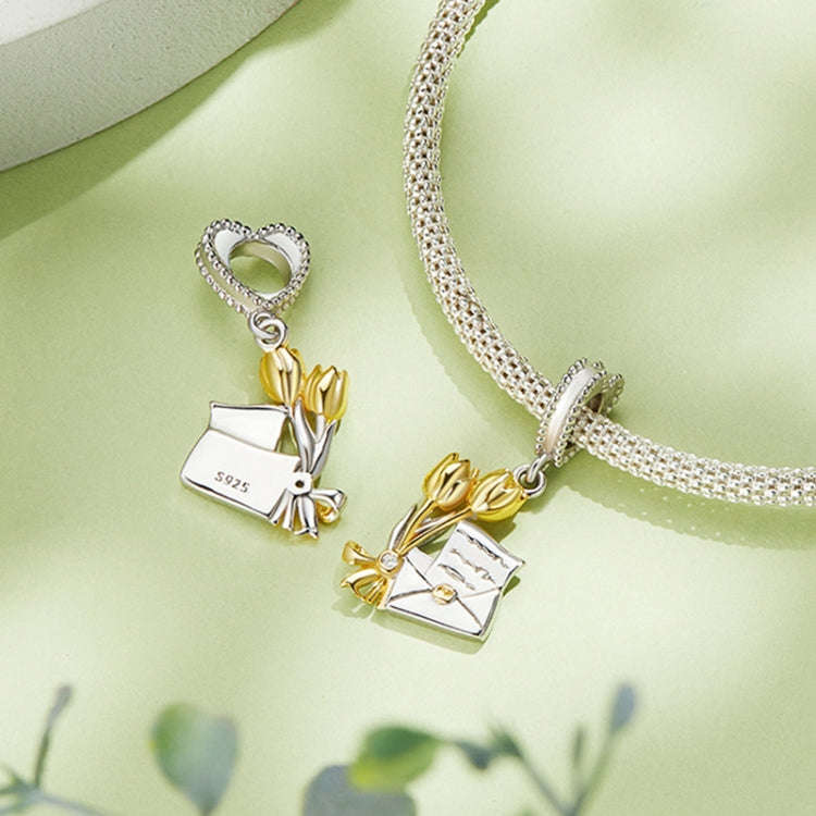 BSC864 S925 Sterling Silver Invitation Shape Pendant Accessories DIY Bracelet Beads