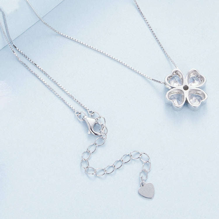 BSN334 Sterling Silver S925  Lucky Clover Pendant Necklace