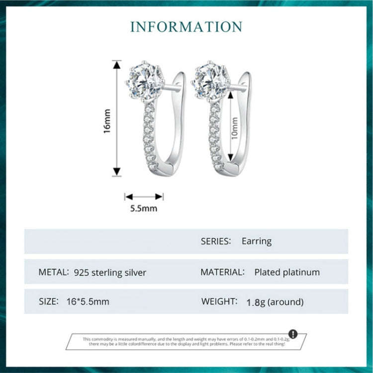 BSE856 Sterling Silver S925  Simple Zircon Earrings