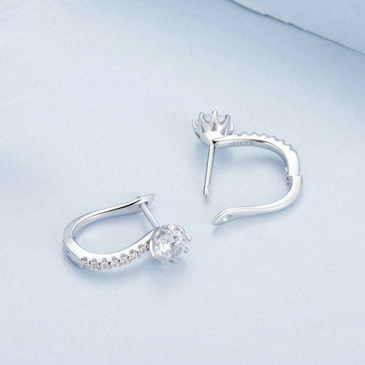 BSE856 Sterling Silver S925  Simple Zircon Earrings