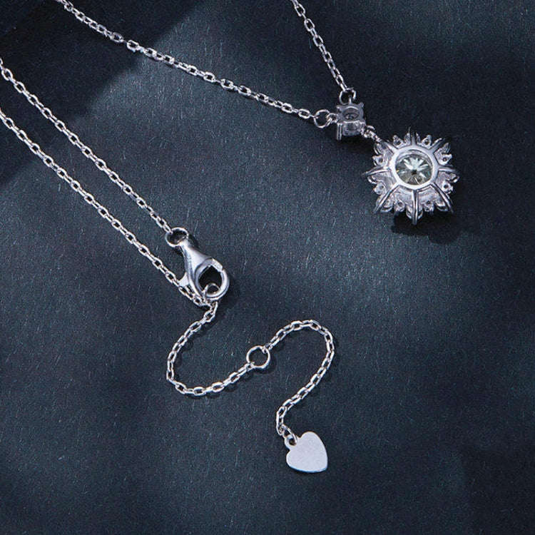 MSN017 Sterling Silver S925 Platinum Plated Zircon Simple Light Luxury Necklace