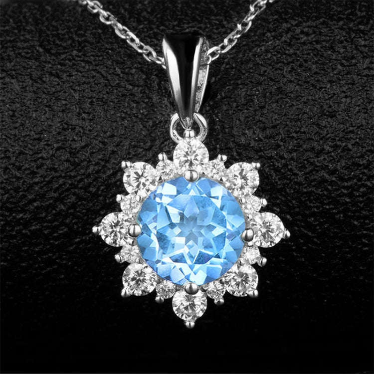 3 PCS/Set Snow Shape Gemstone Jewelry Set For Women, Ring Size:6(Purple)