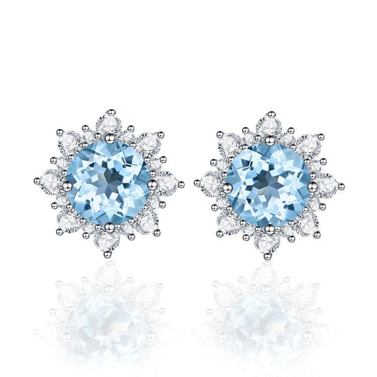 3 PCS/Set Snow Shape Gemstone Jewelry Set For Women, Ring Size:6(Purple)