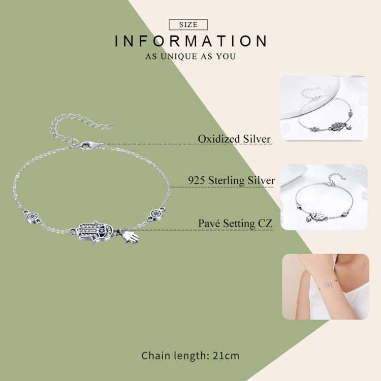 Hand of Fatima S925 Sterling Silver Bracelet