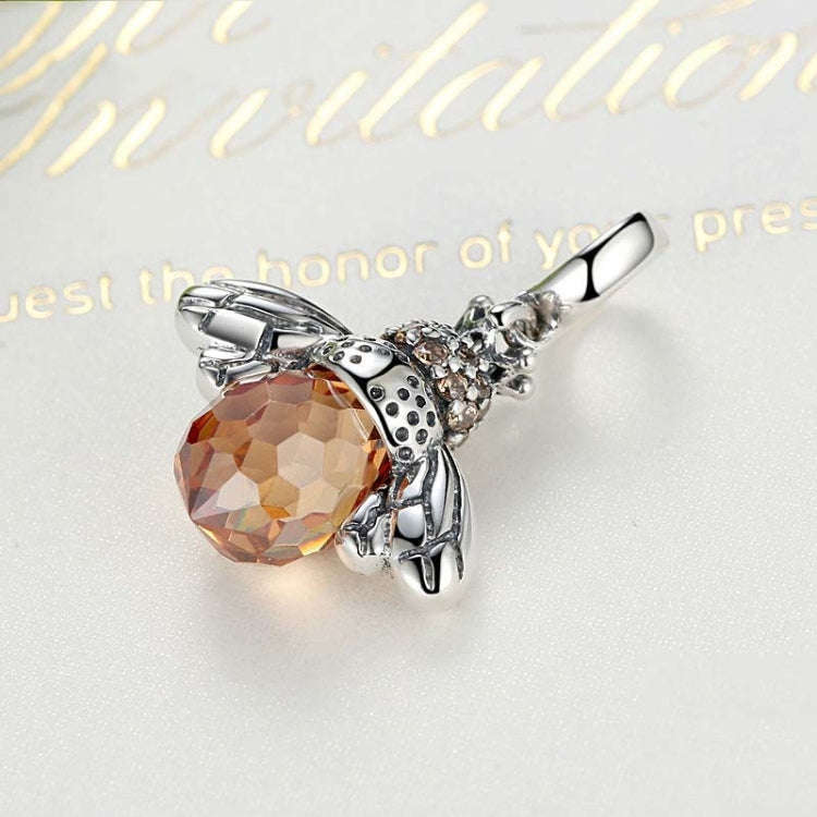 S925 Sterling Silver Personality Inlaid Bee Crystal Pendant