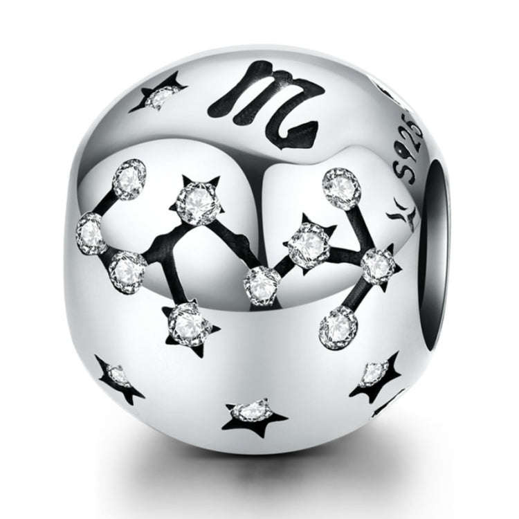 S925 Sterling Silver Twelve Constellation Beaded DIY Bracelet Accessories Jewelry Silver Beads, S...