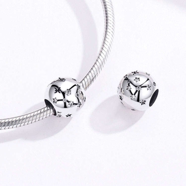 S925 Sterling Silver Twelve Constellation Beaded DIY Bracelet Accessories Jewelry Silver Beads, S...