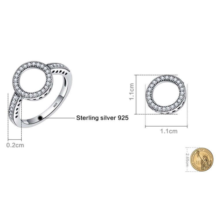 S925 Sterling Silver Womens Inlaid Ring, Size: 7