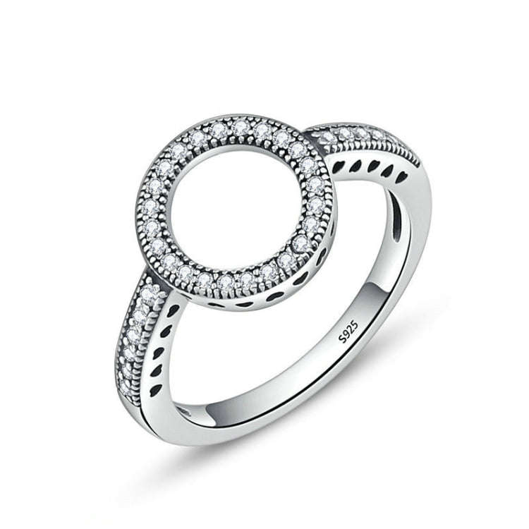 S925 Sterling Silver Womens Inlaid Ring, Size: 8