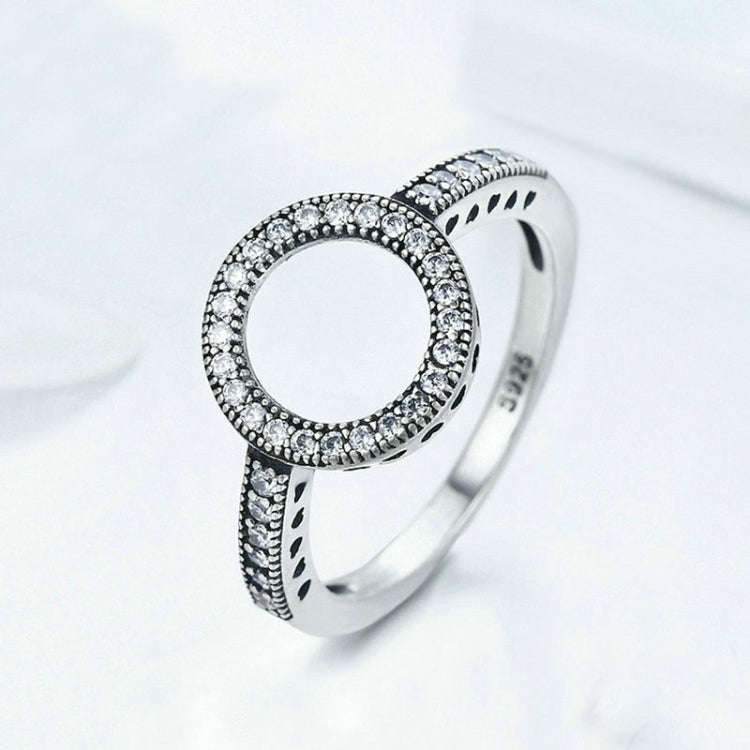 S925 Sterling Silver Womens Inlaid Ring, Size: 8